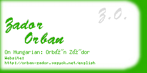 zador orban business card